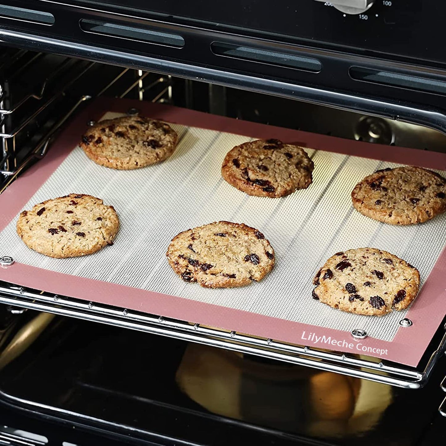 Lilymeche Concept | Silicone Baking Mat with Button | BPA Free Large Nonstick Kitchen Professional Reusable Heat Resistant Baking Half Sheet Bakeware Mats for Cookies, Bread and Pastry(2pc)