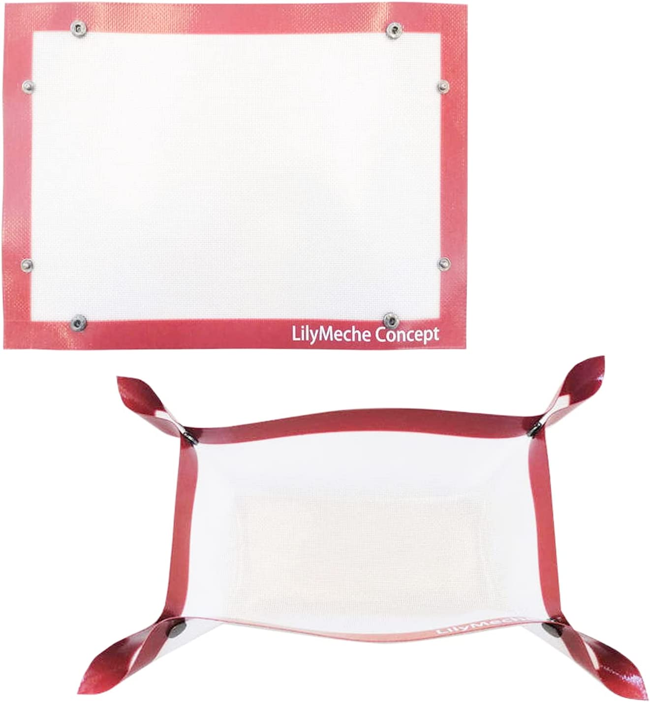 Lilymeche Concept | Silicone Baking Mat with Button | BPA Free Large Nonstick Kitchen Professional Reusable Heat Resistant Baking Half Sheet Bakeware Mats for Cookies, Bread and Pastry(2pc)