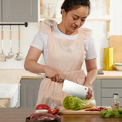 Lilymeche Concept Meat Cleaver Knife(7 Inch-7CR17MOV) Stainless Steel Professional Butcher Knife, Ergonomic Pakkawood