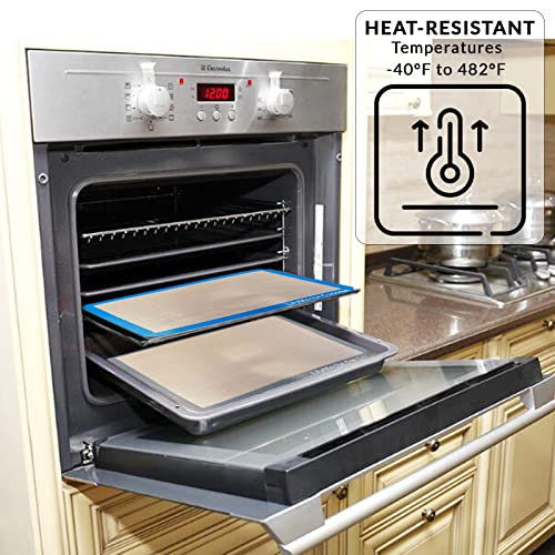 Lilymeche Concept Silicone Baking Mat BPA Free Large Nonstick Kitchen Professional Reusable Heat Resistant(4pc) with Silicone Spatula