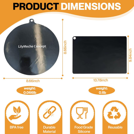 Lilymeche Concept - Induction Cooktop Mat, Household Silicone Induction Cooker Cookware Protector Mat, Scratch Counter Mats, Heat-Resistant Insulated Round and Rectangle Pad