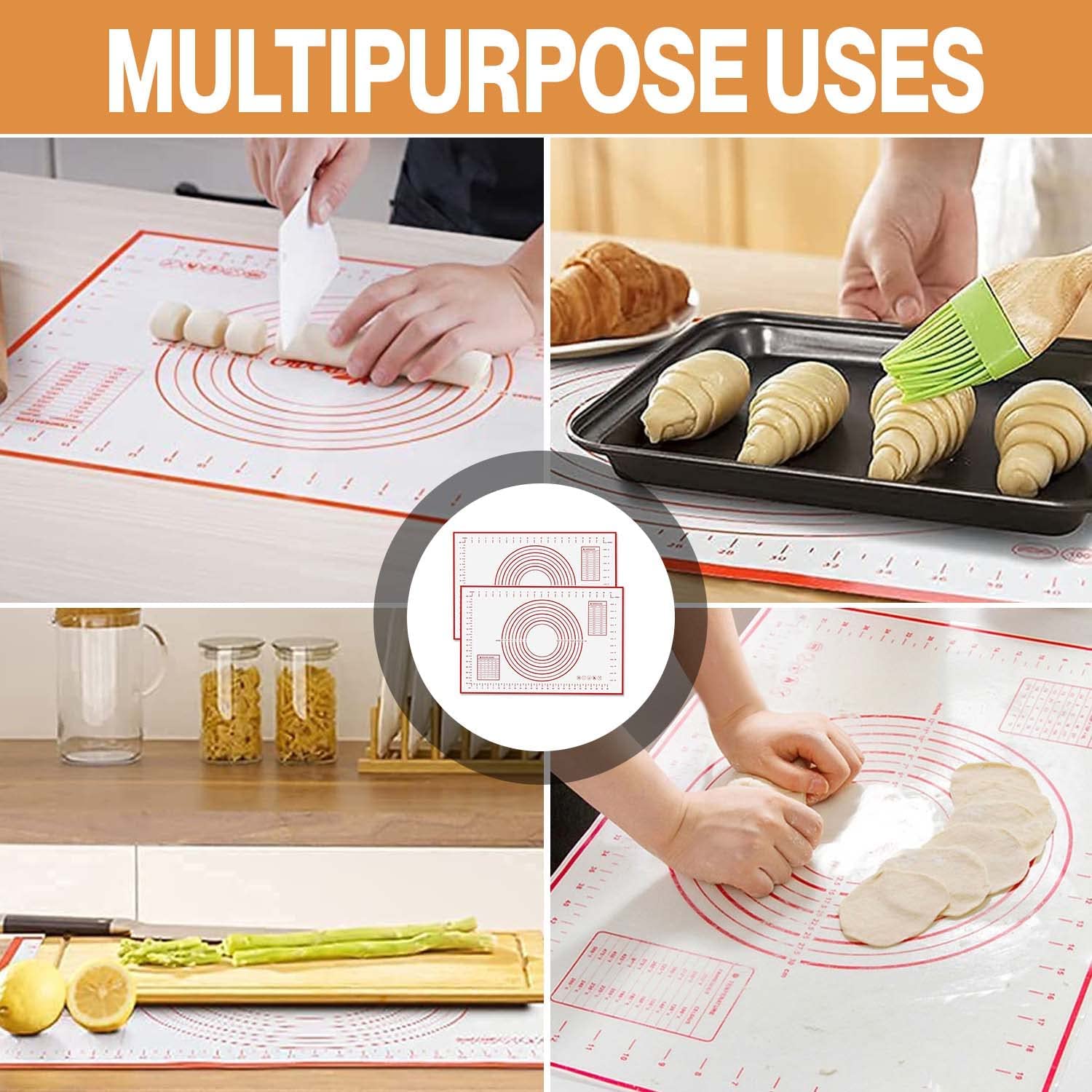 Nonstick Heat Resistant Silicone Baking Mats - 2 Packs