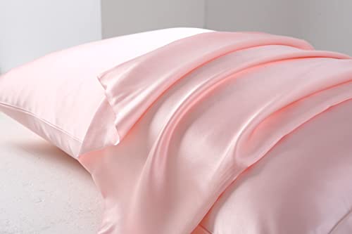 Lilymeche Concept | Highest Grade 6A 100% Pure Mulberry Real Silk Pillowcase | 22 Momme(Envelope) Good for Hair & Skin | 1PC in Luxury Gift Box (Pink, Queen) Bundled with Silk Scrunchie