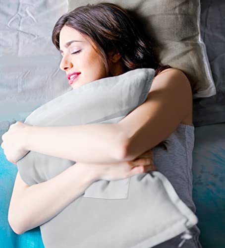 Lilymeche Concept | Highest Grade 6A 100% Pure Mulberry Real Silk Pillowcase | 22 Momme(Envelope) Good for Hair & Skin | 1PC in Luxury Gift Box (Slate Grey, Queen) Bundled with Silk Scrunchie
